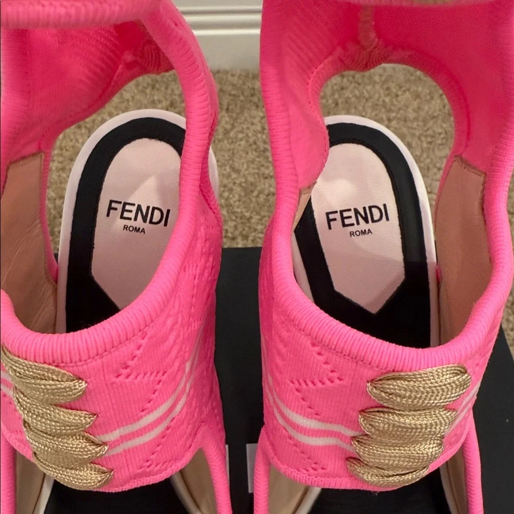 Fendi Pink Mesh Sock Heels – Size 37 – Worn Once